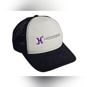 Hoosier Racing Tire Snapback Hat Straightaway Trucker Cap Embroidered Logo Mesh